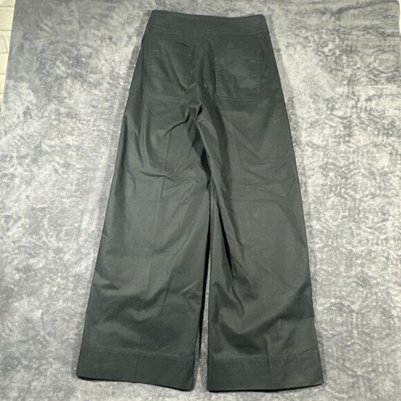 J Crew Ultra Wide Leg Chinos Sz6 Black High Rise Office Y2K 90s Dress Pants - Picture 8 of 9